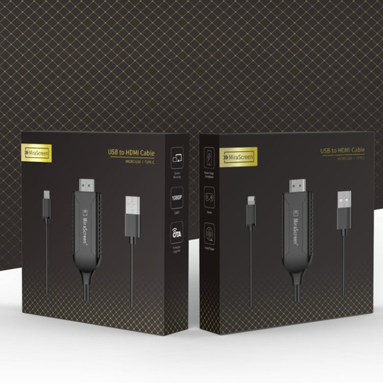 LD36 8 Pin + Micro USB + Type-C / USB-C to HDMI 1080P HDTV Dongle Cable, Plug And Play HDMI With Screen Plug And Play
