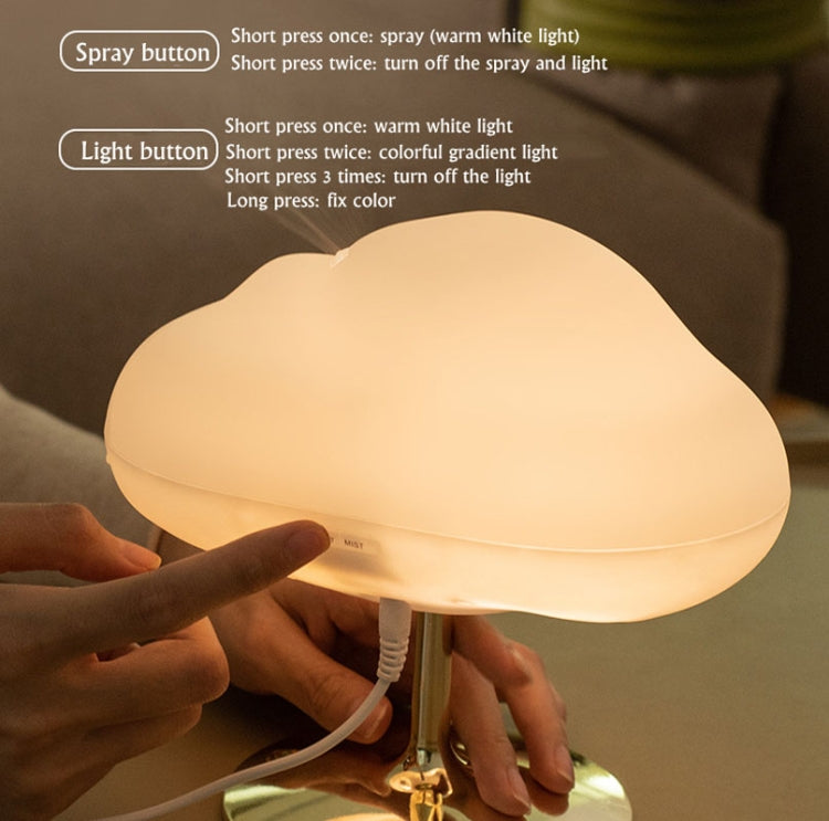 270ml Cloud Aroma Diffuser Humidifier USB Table Lamp(Gold Bottom)