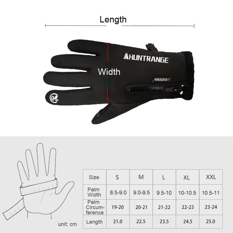 HUNTRANGE A022 Outdoor Waterproof Touch Screen Riding Keep Warm Gloves, Size: L(Gray) - Cycling Gloves by HUNTRANGE | Online Shopping South Africa | PMC Jewellery | Buy Now Pay Later Mobicred