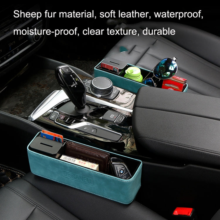DE RAN FU Car Seat Storage Box Cup Holder Fur Citrine Phone Sundry Storage Box(Blue)