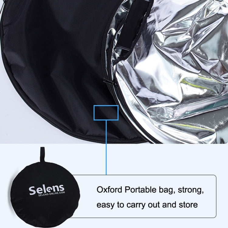 Selens 5 In 1 (Gold / Silver / White / Black / Soft Light) Folding Reflector Board, Size: 60cm Round - by Selens | Online Shopping South Africa | PMC Jewellery | Buy Now Pay Later Mobicred