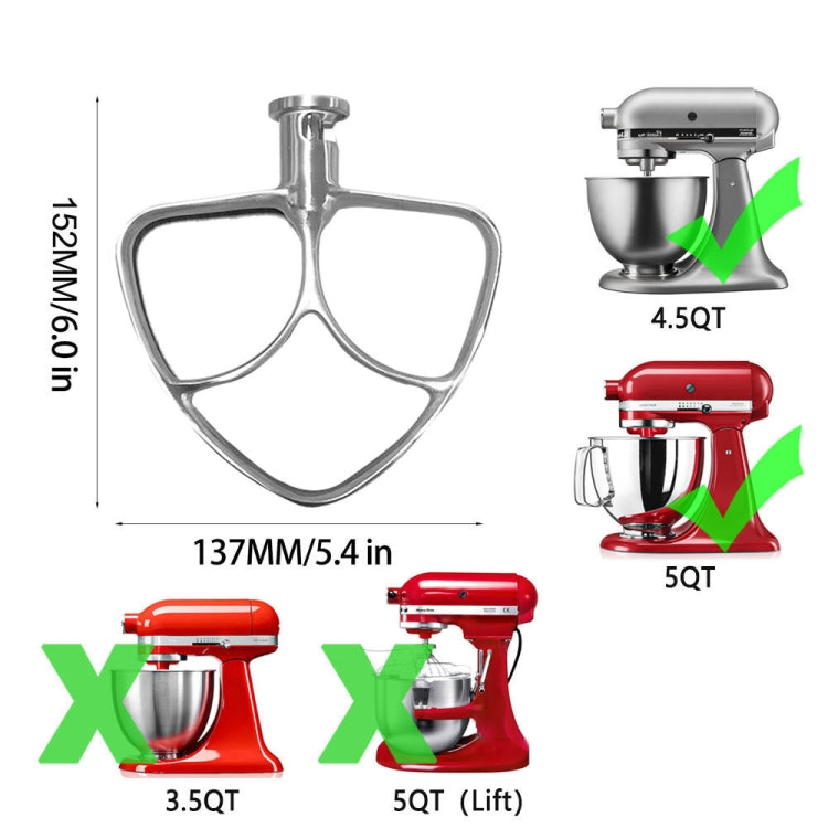 For KitchenAid Stand Mixer 5QT Mixer Head Stainless Steel Accessories