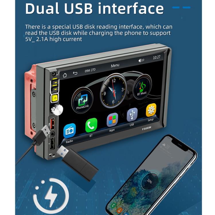 7 Inch Wireless CarPlay Mobile Phone Interconnection Car MP5(FS06W) - Car MP3 & MP4 & MP5 by PMC Jewellery | Online Shopping South Africa | PMC Jewellery | Buy Now Pay Later Mobicred