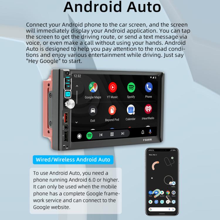 7 Inch Wireless CarPlay Mobile Phone Interconnection Car MP5(FS06W) - Car MP3 & MP4 & MP5 by PMC Jewellery | Online Shopping South Africa | PMC Jewellery | Buy Now Pay Later Mobicred