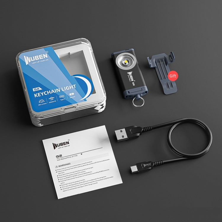 WUBEN G2 Strong Light LED Flashlight USB Outdoor Campers And Household Super Bright Key Chain Light(Blue) - free shipping - PMC Jewellery - Order now!