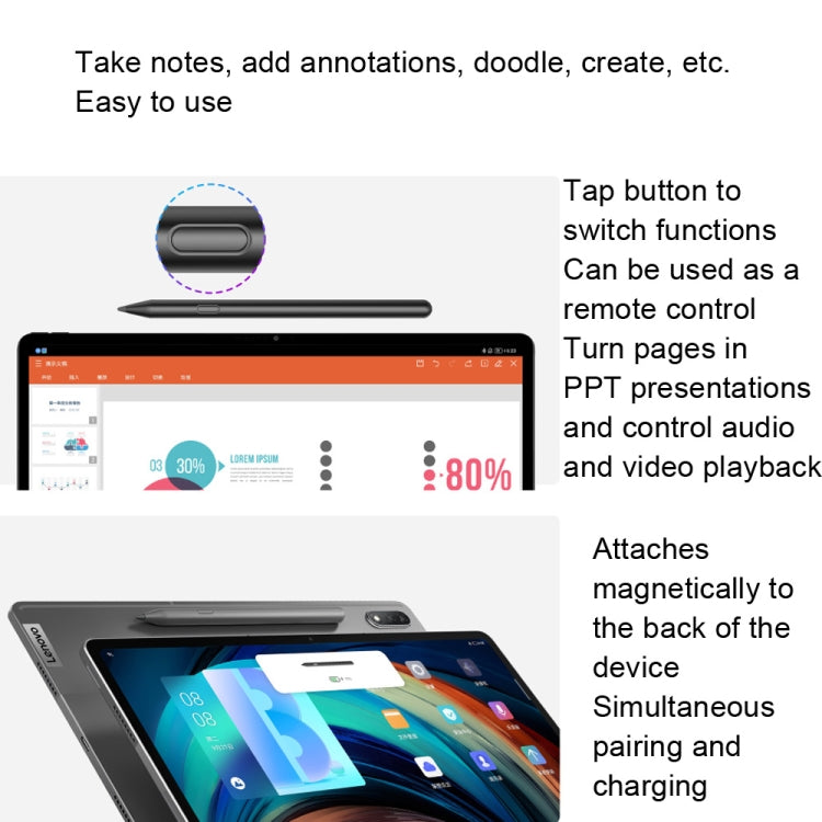 For Xiaoxin Pad Pro 12.6 inch/2022 2 Generation Original Lenovo Stylus(Black) - free shipping - PMC Jewellery - Order now!