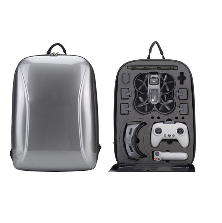 For DJI AVATA Storage Bag Hard Shell Water-resistant Shoulder Bag Backpack(Metal Gray)