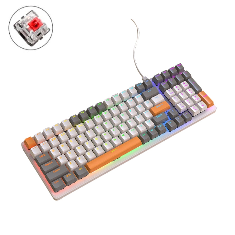 ZIYOU LANG K3 100 Keys Game Glowing Wired Mechanical Keyboard, Cable Length: 1.5m, Style: Bee Version Red Axis