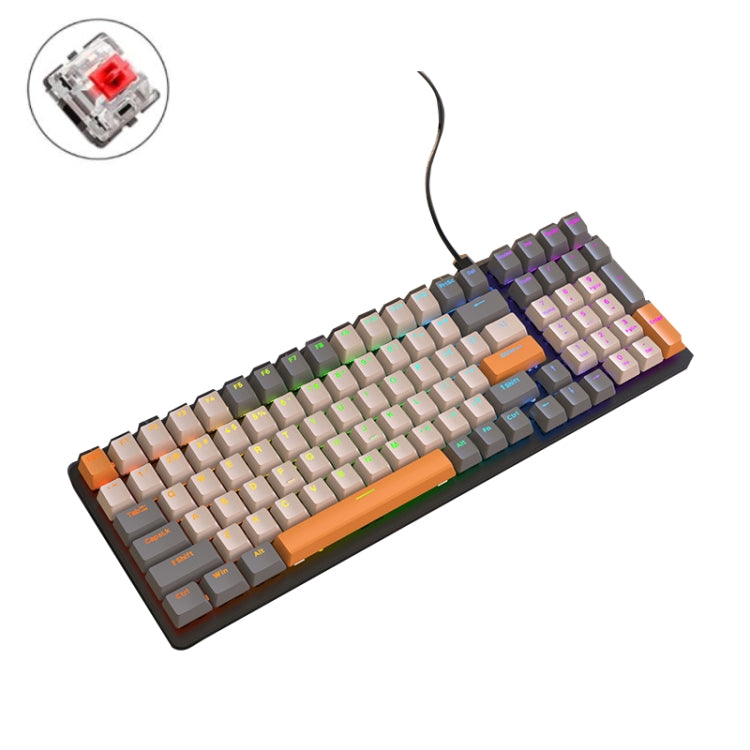 ZIYOU LANG K3 100 Keys Game Glowing Wired Mechanical Keyboard, Cable Length: 1.5m, Style: Micro Light Hot Plug Version Red Axis