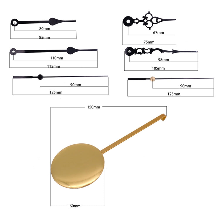 Quartz Pendulum Clock Movement DIY Movement Kits with 2 Pairs Hands - DIY Clocks by PMC Jewellery | Online Shopping South Africa | PMC Jewellery | Buy Now Pay Later Mobicred