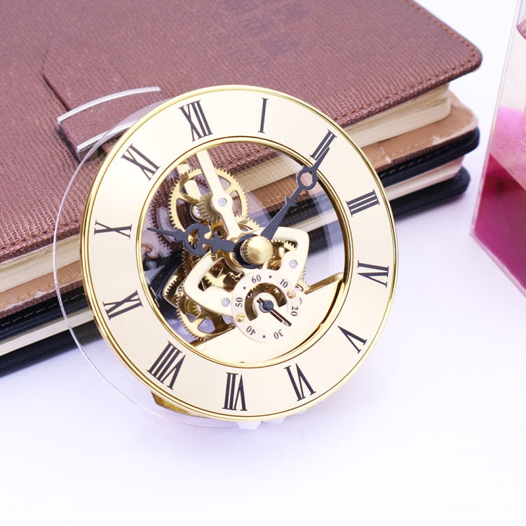 Metal See-through Quartz Clock Gear Clock DIY Accessories 86mm Golden Movement