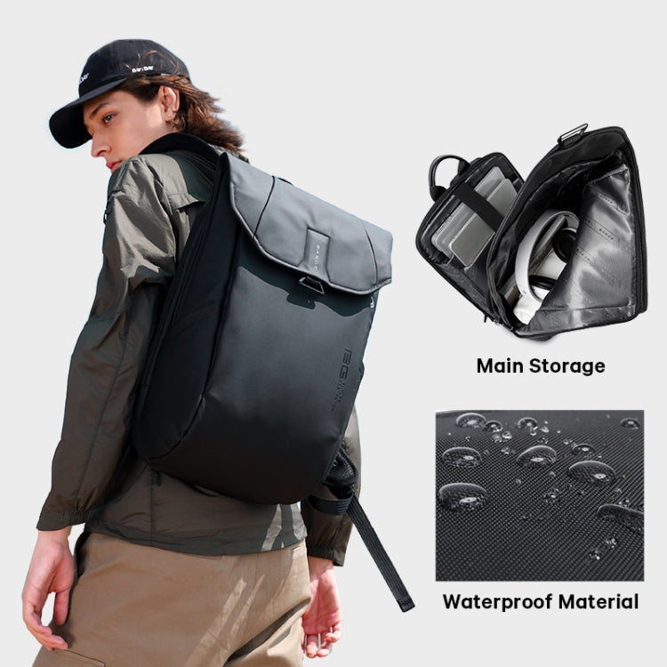 BANGE BG-2575 Anti theft Water-resistant Laptop Backpack 15.6 Inch Daily Work Business Backpack(Black)