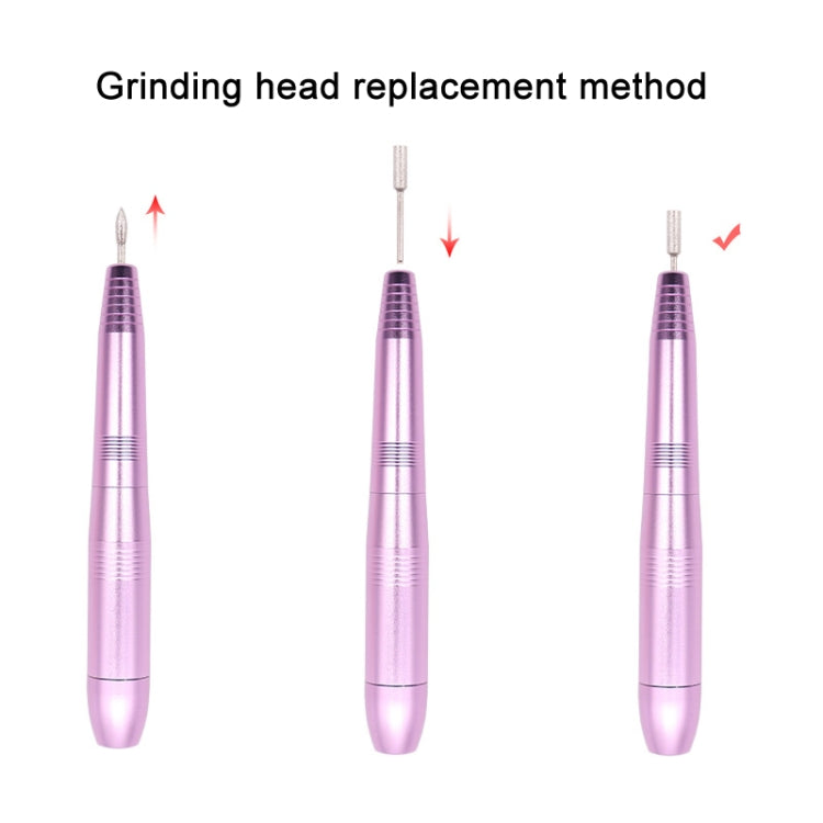 USB Plug Aluminum Nail Drill Machine Electric Manicure Milling Cutter Set(Pink)