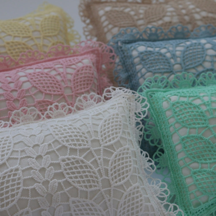 Hollow Lace Round Blanket + Pillow Suit Baby Photography Props(Light Green)