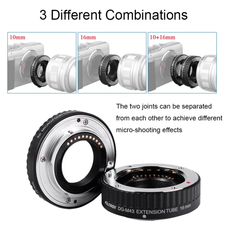 For Panasonic/Olympus VILTROX DG-M43 Camera Automatic Close-Up Ring Macro Ring Set - free shipping - PMC Jewellery - Order now!