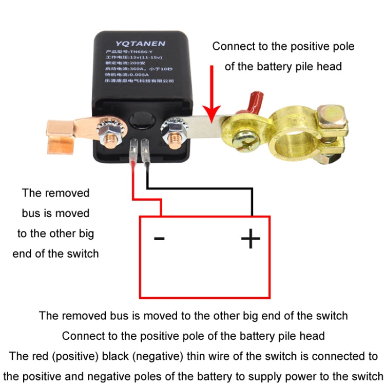 YQTANEN Car Battery Leakage Protection Remote Control Power Off Relay, Voltage: 12V 120A - Relays by PMC TechLife | Online Shopping South Africa | PMC TechLife | Buy Now Pay Later Mobicred