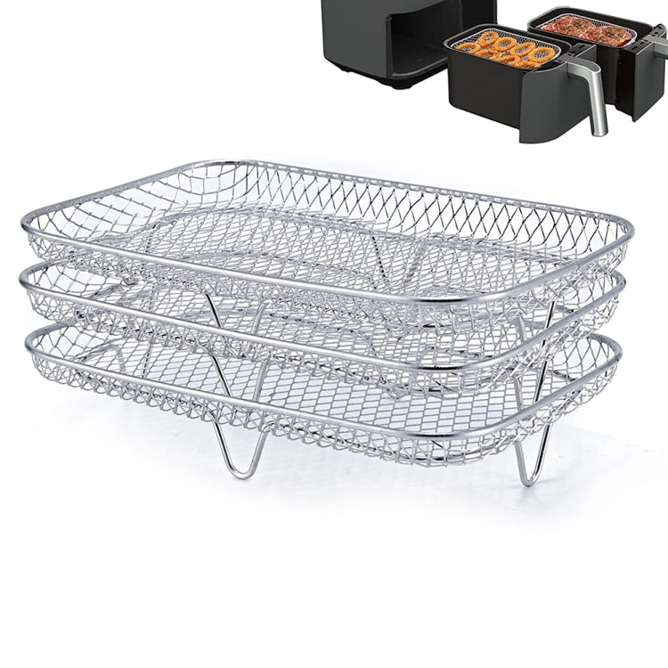 Air Fryer Accessories Three-Layer Steam Rack Stackable Dehydration Rack(Rectangle) - free shipping - PMC Jewellery - Order now!