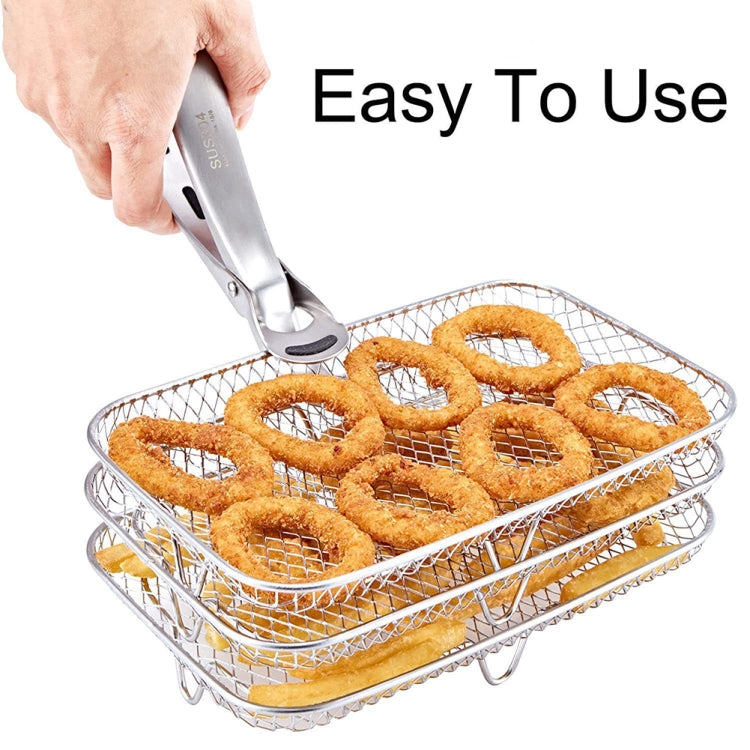 Air Fryer Accessories Three-Layer Steam Rack Stackable Dehydration Rack(Rectangle) - free shipping - PMC Jewellery - Order now!
