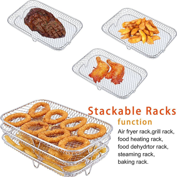 Air Fryer Accessories Three-Layer Steam Rack Stackable Dehydration Rack(Rectangle) - free shipping - PMC Jewellery - Order now!