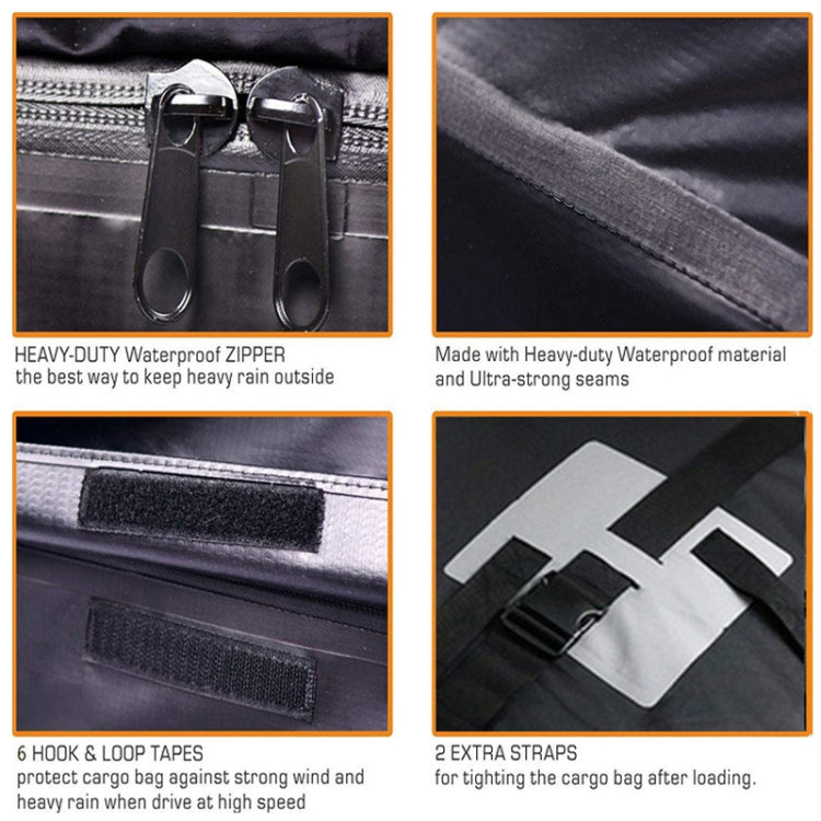 15 Cubic Foot Car Universal Rainproof Roof Luggage Outdoor Camper Roof Bag + Non-slip Mat(Black)