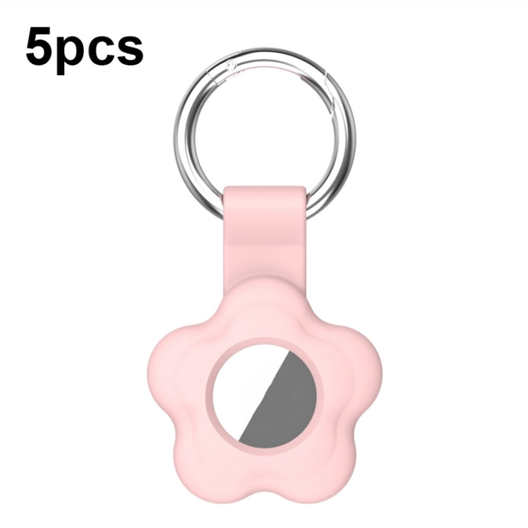 For AirTag 5pcs AT03 Tracker Case Positioning Anti-loss Device Storage Keychain Cover(Pink) - free shipping - PMC Jewellery - Order now!