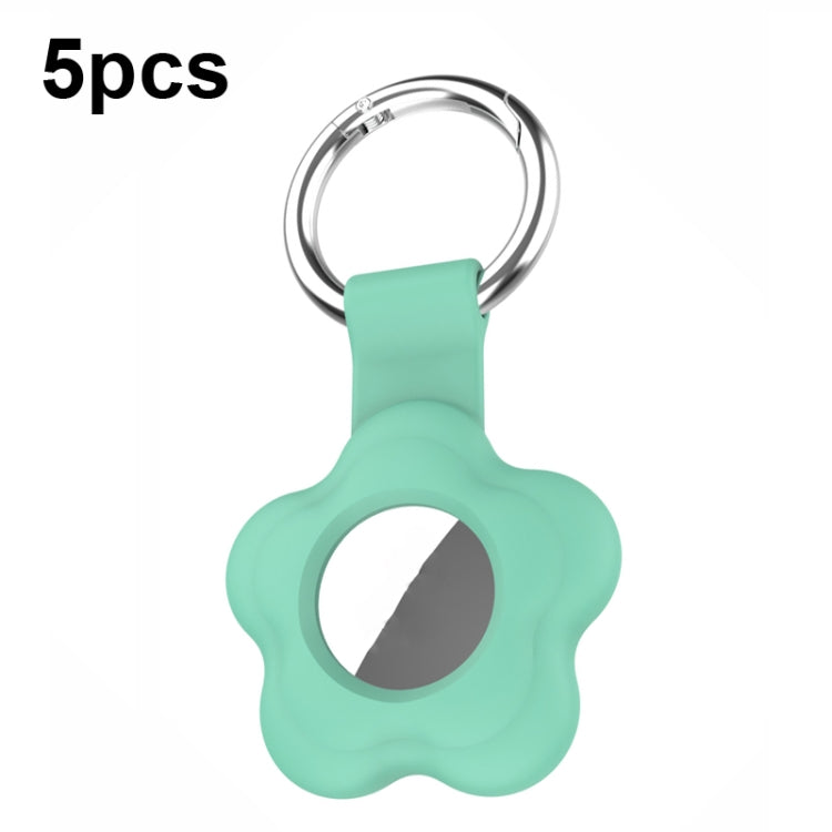 For AirTag 5pcs AT03 Tracker Case Positioning Anti-loss Device Storage Keychain Cover(Mint Green) - free shipping - PMC Jewellery - Order now!