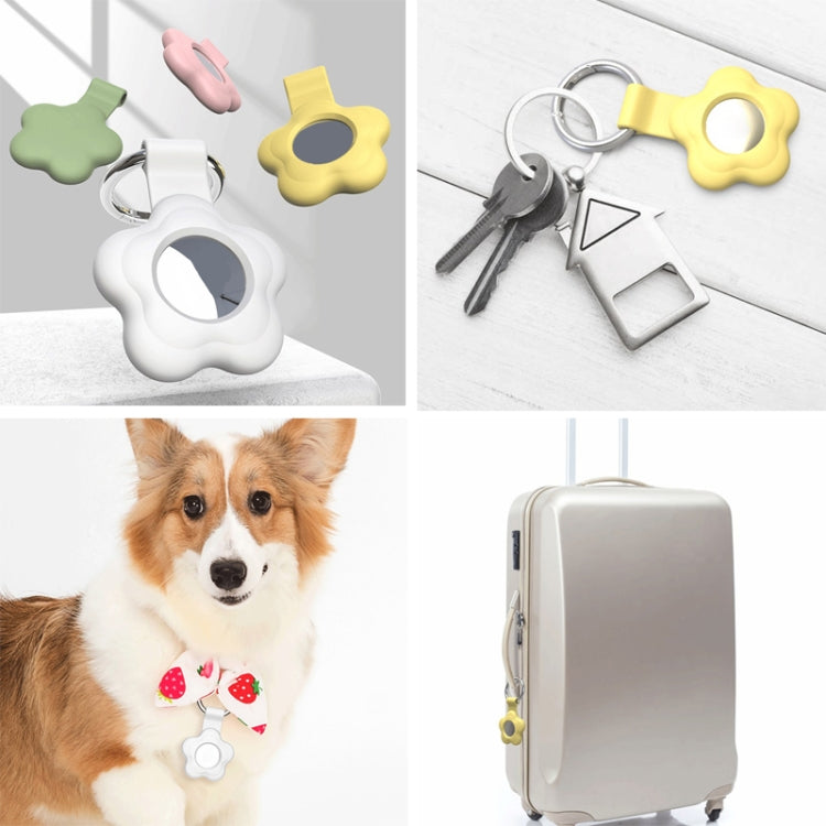 For AirTag 5pcs AT03 Tracker Case Positioning Anti-loss Device Storage Keychain Cover(White) - free shipping - PMC Jewellery - Order now!