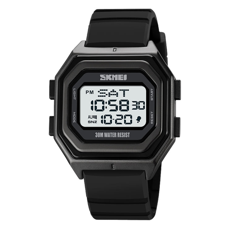 SKMEI 1875 Men Outdoor Electronic Watch Timing Multi-Functional Watch, Style: Silicone Band White Machine