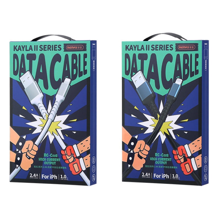 REMAX RC-C008 USB To 8 Pin 2.4A TPE Soft Anti-breakage Data Cable,Length 1m(White) - free shipping - PMC Jewellery - Order now!