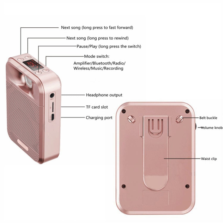 Rolton K700 Bluetooth Dual-speaker Audio Speaker Megaphone Voice Amplifier(Black) - Microphone by Rolton | Online Shopping South Africa | PMC TechLife | Buy Now Pay Later Mobicred