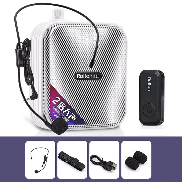 Rolton K600 7.4V Bluetooth Wireless Audio Speaker Megaphone Voice Amplifier With Transmitter(White)