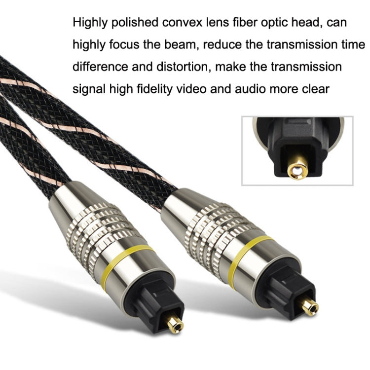 EMK HB/A6.0 SPDIF Interface Digital High-Definition Audio Optical Fiber Cable, Length: 5m(Black White Net) - Audio Optical Cables by EMK | Online Shopping South Africa | PMC Jewellery | Buy Now Pay Later Mobicred