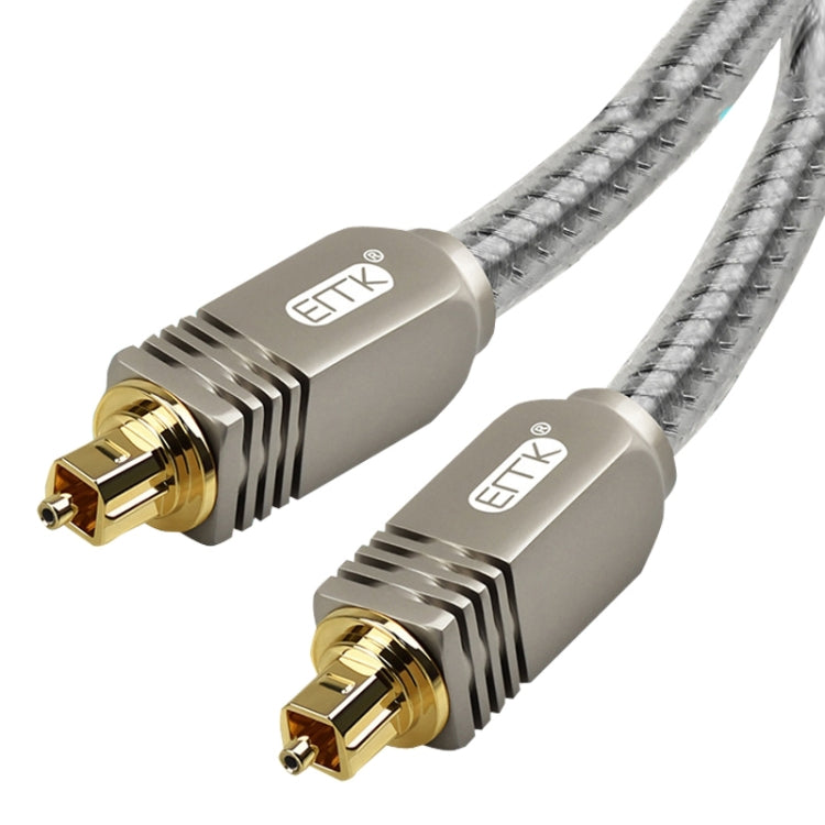 EMK YL/B Audio Digital Optical Fiber Cable Square To Square Audio Connection Cable, Length: 1.8m(Transparent Gray)