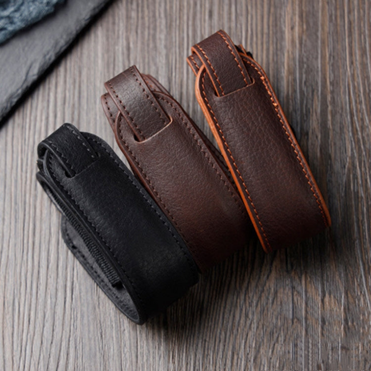 Outdoor Photography Cowhide Leather Camera Shoulder Hanging Neck Winding Strap, Spec: Split Leather (Coffee)