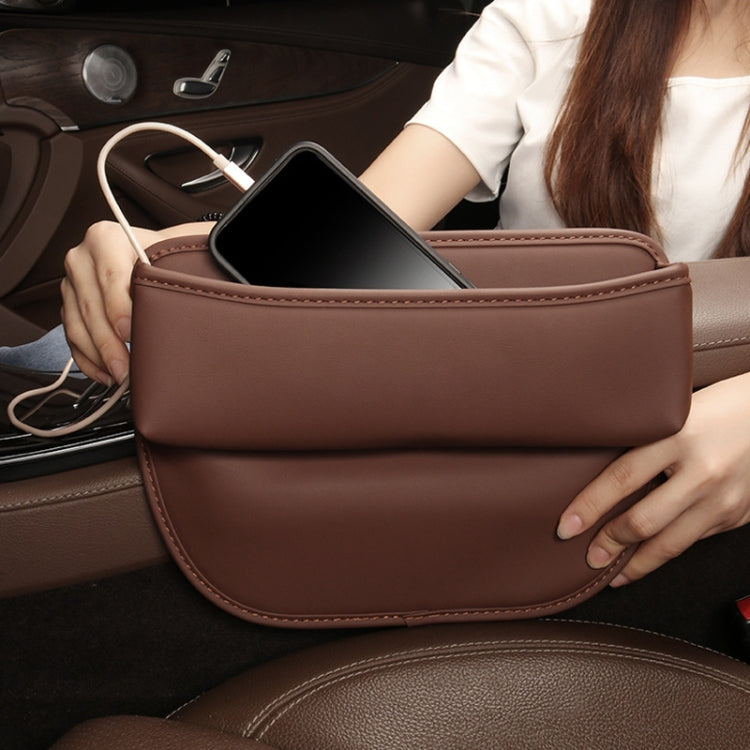 Multifunctional Car Seat Crevice Storage Box, Pattern: No Logo(Beige)
