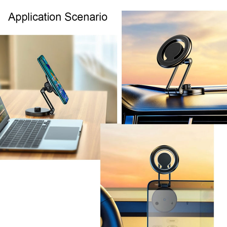 D27 Car Magnetic Telescopic Folding Navigation Mobile Phone Holder(Black) - Car Holders by PMC TechLife | Online Shopping South Africa | PMC TechLife | Buy Now Pay Later Mobicred