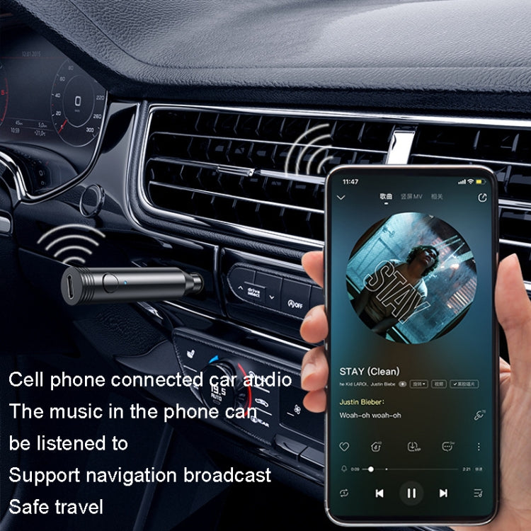 M416 Car Bluetooth Receiver Player Audio Receiver Adapter AUX Converter(Royal Blue)