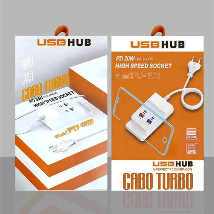 PD 20W Dual USB-C / Type-C + Dual USB 4-Port Fast Charging Hub For Smartphone Tablet USB Plug - Multifunction Charger by PMC Jewellery | Online Shopping South Africa | PMC Jewellery | Buy Now Pay Later Mobicred