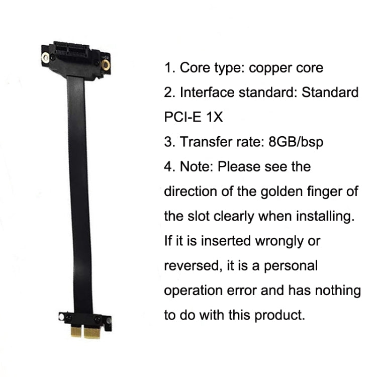 PCI-E 3.0 1X 180-degree Graphics Card Wireless Network Card Adapter Block Extension Cable, Length: 20cm