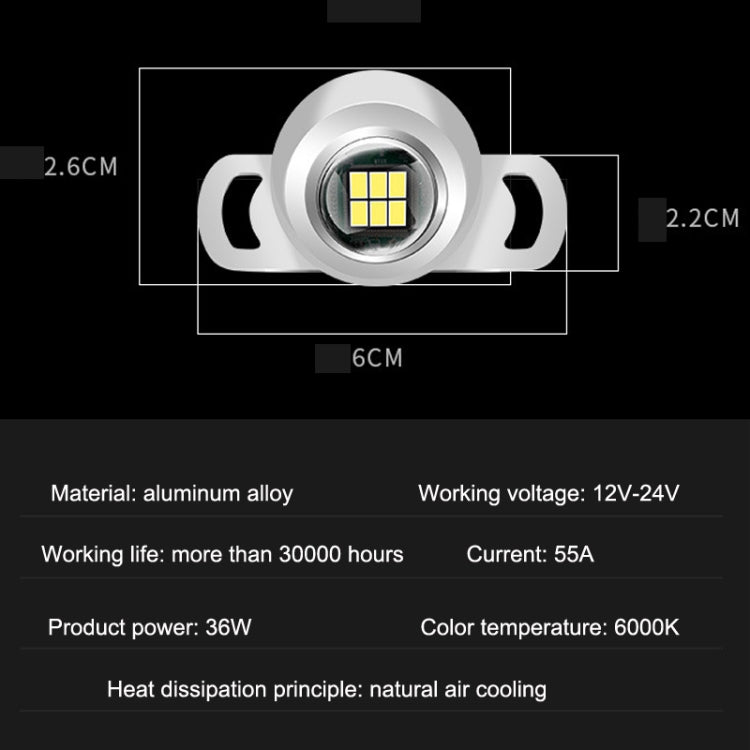 Car LED Ultra -Bright Electric Eye Reversing Light External Bulb Modified Universal Auxiliary Light, Style: Long Bright Black Shell