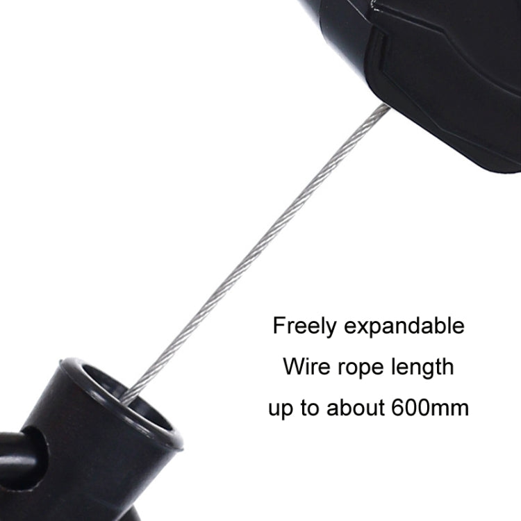Telescopic High Resilience Steel Wire Rope Metal Anti-theft Buckle(Key Ring White Black) - Hooks by PMC Jewellery | Online Shopping South Africa | PMC Jewellery | Buy Now Pay Later Mobicred