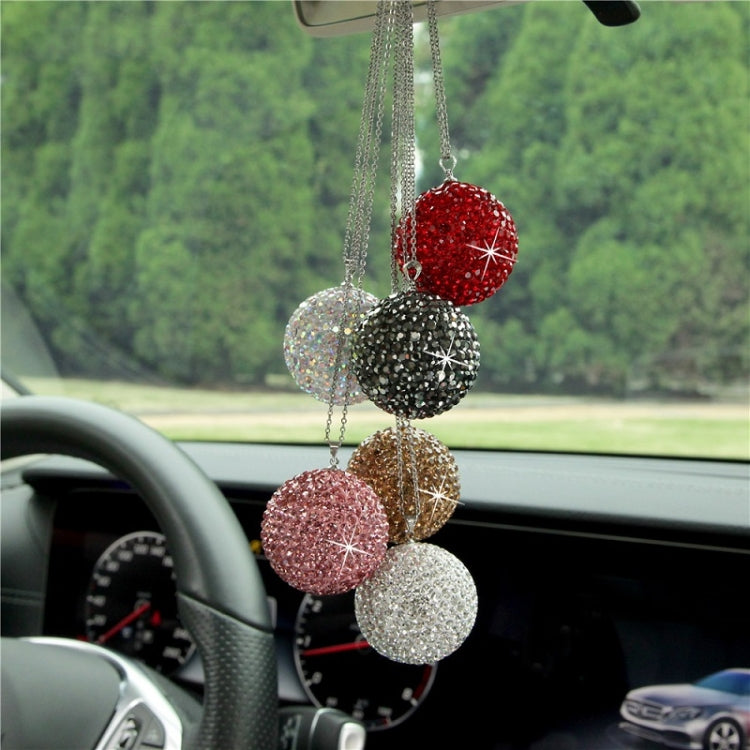 Car Diamond Crystal Ball Rearview Mirror Decoration Pendant(Red) - Ornaments by PMC TechLife | Online Shopping South Africa | PMC TechLife | Buy Now Pay Later Mobicred
