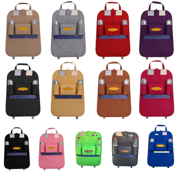 Car Multifunctional Seat Back Storage Hanging Bag, Size: 40x56cm(Khaki)