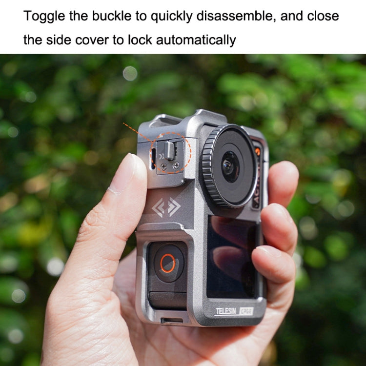 For DJI Osmo Action 3 TELESIN OA-FMS-004 Motion Camera Metal Rabbit Cage Protection Frame(Grey) - Protection Frame by TELESIN | Online Shopping South Africa | PMC Jewellery | Buy Now Pay Later Mobicred