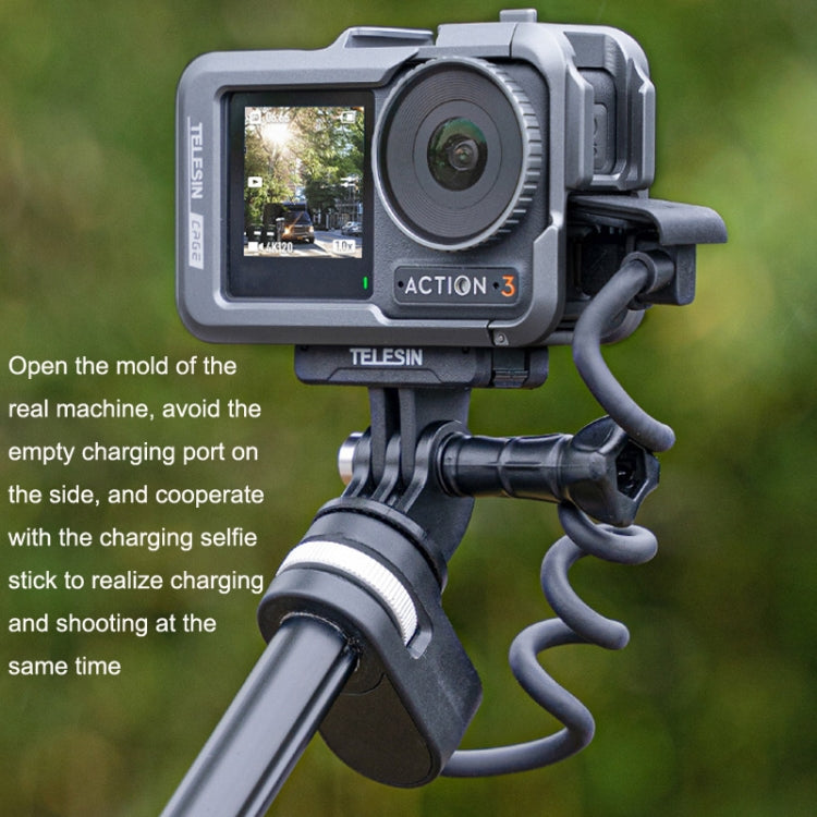 For DJI Osmo Action 3 TELESIN OA-FMS-004 Motion Camera Metal Rabbit Cage Protection Frame(Grey) - Protection Frame by TELESIN | Online Shopping South Africa | PMC Jewellery | Buy Now Pay Later Mobicred