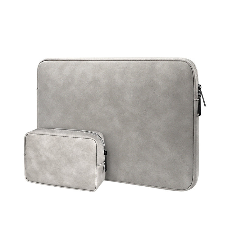 ND12 Lambskin Laptop Lightweight Water-resistant Sleeve Bag, Size: 14.1-15.4 inches(Gray with Bag)
