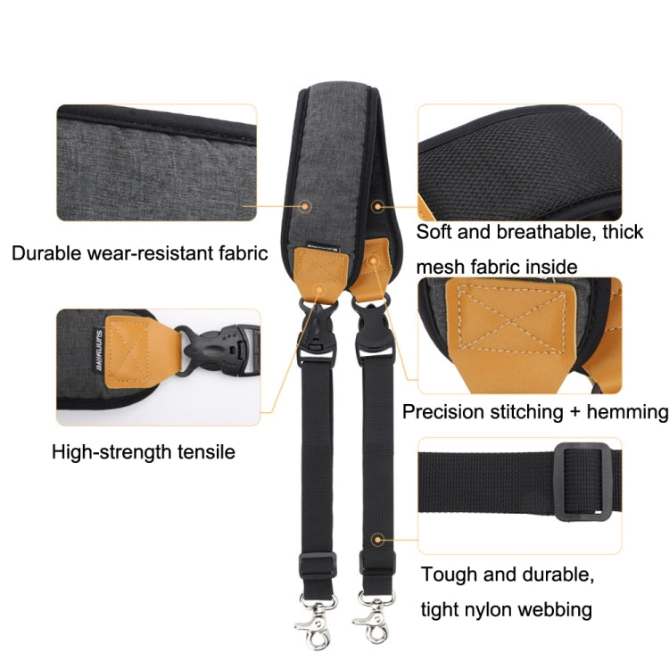 For DJI RS3 Mini Sunnylife RO-GS560 Lanyard Handheld Gimbal Double Buckle Comfortable Shoulder Strap Accessories(Black) - free shipping - PMC Jewellery - Order now!
