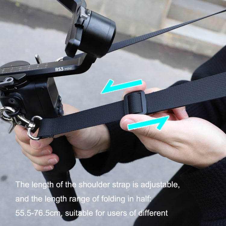 For DJI RS3 Mini Sunnylife RO-GS560 Lanyard Handheld Gimbal Double Buckle Comfortable Shoulder Strap Accessories(Black) - free shipping - PMC Jewellery - Order now!