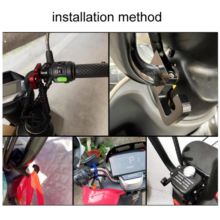 2pcs Motorcycle Type 69 Aluminum Alloy Multifunctional Helmet Hook(Black)