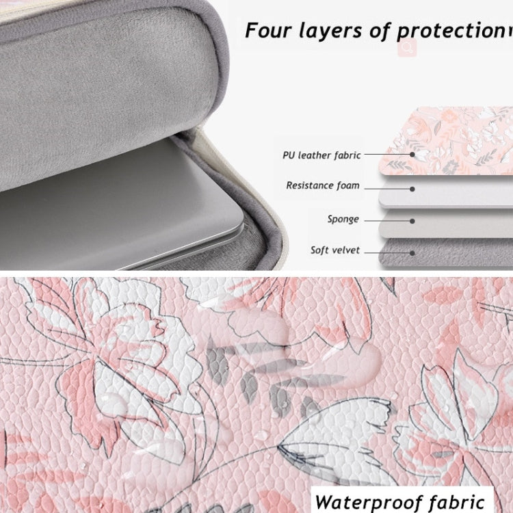 G4-89 PU Laptop Case Tablet Sleeve Bag with Telescoping Handle, Size: 11 Inch(Light Pink)